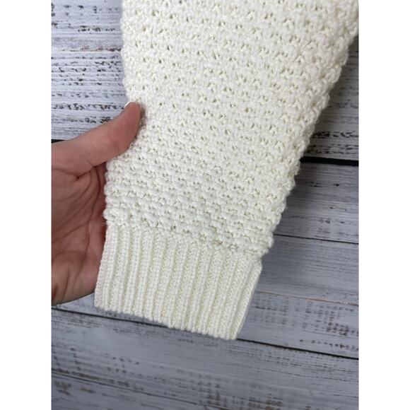 GAP White Cable Knit Coastal Sweater XSmall Nautical Neutral Modest Career - Picture 7 of 9